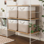 13×15×13 Inch Storage Cubes,6 Pack Cube Storage Bins for Shelves,Fabric Collapsible Storage Bins with Handles, Foldable Stora