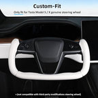 Steering Wheel Cover for Tesla Yoke Steering Wheel Cover Customzied for Tesla Model S 2021-Present/Model X 2021-Present Accessories,Anti-Slip,Comfortable Grip,Breathable,Matte White