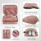 U+U 10 Set Compression Packing Cubes - Ultralight Travel Organizers with Laundry Bag, Space-Saving Suitcase Organizer, Expand