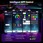New Version Dreamcolor Acrylic Interior Car Lights 6 in 1 RGB LED Strip Lights with APP Control 252 Color Modes DIY Fiber Optic Ambient Lighting Kits Music Car Neon Light Kits