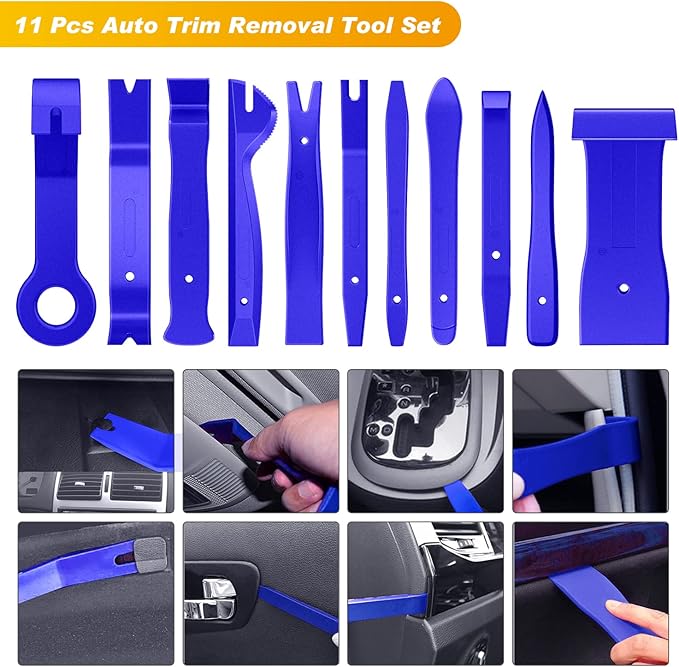 GOOACC 102Pcs Trim Removal Tool, Auto Push Pin Nylon Bumper Retainer Clip Set Fastener Terminal Remover Tool Round Handle Cro