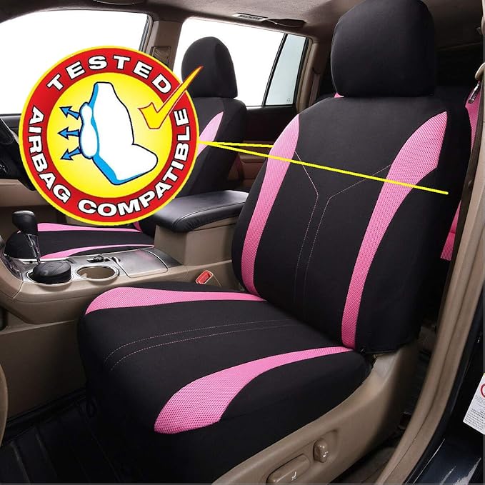 Flying Banner Car Seat Covers Front Seats and Rear Bench Mesh Fabric Rear Bench Split Polyester Cover Easy Installation SUV C