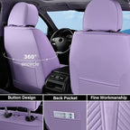 Coverado Car Seat Covers Full Set, Faux Leather Seat Covers for Car, Luxury Automotive Seat Covers Waterproof Car Seat Protec