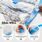 Mapambo Travel Vacuum Bags with -4000Pa Electric pump, 15 Pack Vacuum Seal Bags for Clothing Travel in 3 Combo sizes, Space S