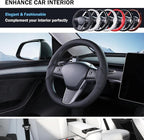 Steering Wheel Cover for Tesla Model 3 (2017-2023) / Model Y (2020-2024),Anti-Slip,Comfortable Grip, Breathable,Customized for Tesla Model 3/Y Accessories,Nappa Black