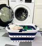 SAMMART 42L (11 gallon) Collapsible Plastic Laundry Basket - Foldable Pop Up Storage Container/Organizer - Space Saving Hampe