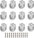 12 Pcs Closet Wardrobe Rod Holder Socket End Support Pipe Bracket U-Shaped Flange For 19mm/0.75" Rod