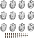 12 Pcs Closet Wardrobe Rod Holder Socket End Support Pipe Bracket U-Shaped Flange For 19mm/0.75" Rod