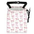 Pink Bow Car Trash Bag - Waterproof Car Trash Bag Hanging Leakproof Car Garbage Bag - Washable Reusable Trash Bag for Car Interior Hanging Organizer Storage Vehicle Travelling Camping