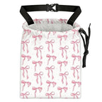 Pink Bow Car Trash Bag - Waterproof Car Trash Bag Hanging Leakproof Car Garbage Bag - Washable Reusable Trash Bag for Car Interior Hanging Organizer Storage Vehicle Travelling Camping