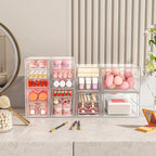 ARSTPEOE Makeup Acrylic Organizer with 17 Drawers(4 Sets), Desk Organizers and Accessories, Clear Makeup Organizer, Dustproof