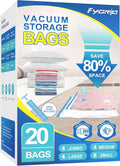 Fygrip Vacuum Storage Bags with Hand Pump, Plastic Packaging Bags, 80% Space Saver Vacuum Seal Bags for Clothing, Travel Lugg