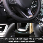 Microfiber Leather Car Steering Wheel Cover Anti-Slip Stitch Wheel Wrap Fit for Honda Civic Civic 9 2012 2013 2014 2015,Red