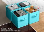 Sorbus 13 Inch Storage Bins - Sturdy Collapsible Fabric Storage Cubes with Handle - 8 Foldable Baskets for Organizing Clothes