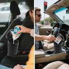 Car Trash Can Bin with Lid, Leakproof Garbage Can for Vehicle, Mini Trash Bin with 90 Attached Trash Bags, Easy to Clean Cup Holder Trash Can for Car, Home, Office
