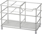 Urbanstrive 304 Stainless Steel Bathroom Toothbrush Holder Toothpaste Holder Stand Bathroom Accessories Organizer (Silver, La