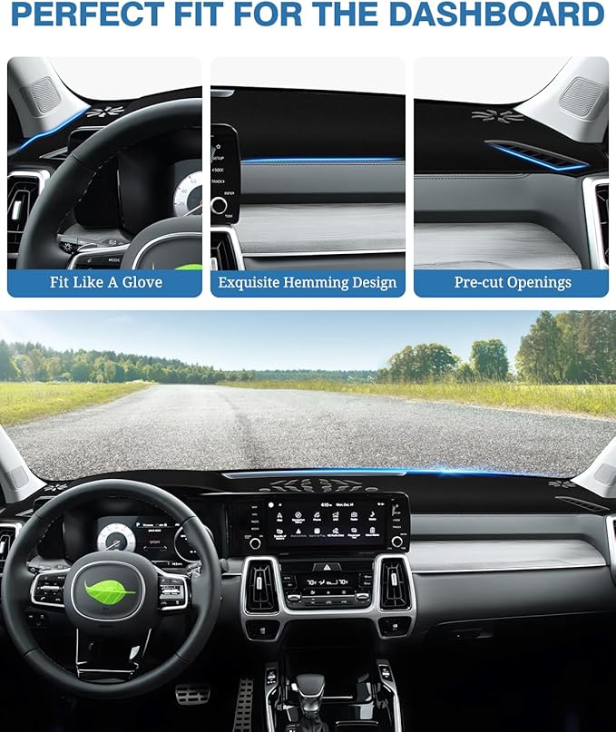 FIILINES Dash Cover Fit for Kia Sorento 2021-2025(Not 12.3 inch Navigation), Dashboard Mat Cover for Sorento Accessories Suns