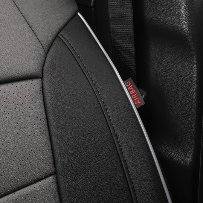EKR Tacoma Front Car Seat Covers for Toyota Tacoma 2012 2013 2014 2015 (Regular Seats) Custom Leather Truck Seat Cover - Fron