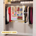 Ofiray-home 3 Tier Hanging Closet Organizer, 10 Compartments Sweater Organizer for Closet with 3 Sturdy Hooks, Closet Organiz