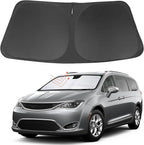 Front Windshield Sun Shade Foldable Car Front Window Sun Shade Windshield Shade Custom Fit for 2017-2025 2026 Chrysler Pacifica Minivan Block UV Rays Heat Keep Cooler