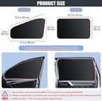 ZATOOTO Car Window Shades - 4 Pack Car Window Covers 99% UV Light Block Side Window Sun Shade Magnetic Curtains Keeps Cooler Privacy for Breastfeeding Taking a nap Camping