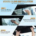 XCBYT Square Car Window Shades - 4 Pack Static Cling Sun & Glare Blocker, Removable Semi-Transparent Window Tint for Windshield, Side & Rear Windows, Long Size 15.75" x 7.09"