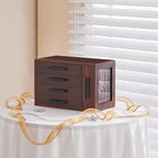 HOOBRO Jewelry Box for Women, Wooden Jewelry Organizer with Transparent Window, 4-Layer Jewelry Organizer Box, Jewelry Holder