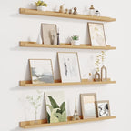 Fun Memories Picture Ledge Shelf for Wall, Floating Shelves Set of 4, 36 Inch Long Nursery Book Shelves for Toys Storage, Kid
