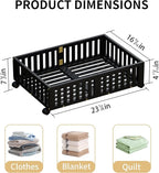 Bamboo Under Bed Storage with Wheels,Rolling Underbed Shoe Organizer Box for Shoes,Blankets,Toys,Clothes Container Space-Savi