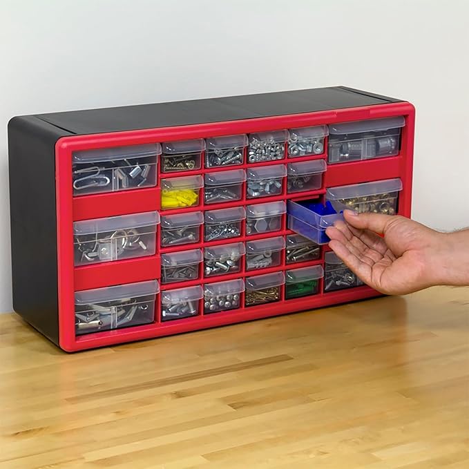 Akro-Mils 26-Drawer Plastic Drawer Storage Cabinet for Garage Organization, Bead Organizer, Building Bricks Storage, Teacher 