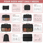 SDGFUI 8 PCS Compression Packing Cubes for Travel Women, Compression Organizer for Luggage Space Saving Travel Essentials and