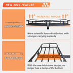 Hitch Mount Cargo Carrier Basket 53"*19"*5"+Waterproof Bag 9 Cubic Feet(51"*17"*18"),and Cargo Net with Attachment Hooks,Ratchet Straps,Hitch Stabilizer.500 Lbs Capacity,fit 2" Receiver