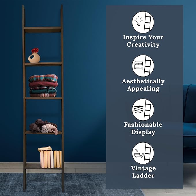 BARNWOODUSA Throw Blanket Ladder – Fully Assembled Reclaimed Wood – Rustic Decorative Ladder for Towels, Quilts, & More – Per