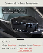 Passenger Right Side Mirror Cover Cap Compatible with Honda Accord 2008-2012 Glossy Black
