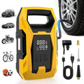 CARSUN Cordless Tire Inflator Portable Air Compressor, 150 PSI Portable Air Pump for Car Tires with Digital Dual Values Display, Tire Pump for Car, Bike, Motorcycle, Ball (with 7800mAh Battery)