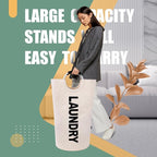 Caroeas 100L Laundry Basket,Large Laundry Hamper, Laundry Bag with Padded Handles, Clothes Hamper Stands Up Well, Collapsible