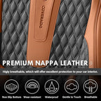 Coverado Front Seat Covers, Car Seat Covers Front Seats, Nappa Leather Seat Covers for Cars, Waterproof Seat Covers with Lumb