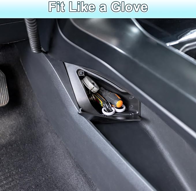 PIMCAR Center Console Hidden Organizer Compatible with 2021-2025 2026 Ford F150 Secret Compartment with Push-Button Lid Premium ABS Plastic Storage Box Insert Accessories