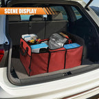 Car Trunk Organizer, Oxford Fabric Waterproof & Anti-Slip Vehicle Storage Box with Leak Proof & Insulated Cooler Bag, Large Cap