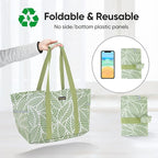 BALEINE Soft 9 Gallon Extra Large Utility Tote, Foldable Reusable Storage Bag (Antique Foliage)