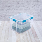 Sterilite 12-Pack Gasket Box, Weather-Resistant Storage Bins with Latching Lids, 80 Quart - Heavy-Duty Organizing Containers 