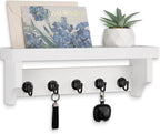 Key and Mail Holder Wall Mount, Key Holder with Shelf and Mail Organizer Wall Mount. Mail Holder with 5 Hooks for Coat, Dog L