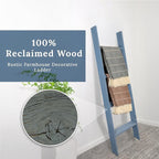 BARNWOODUSA Throw Blanket Ladder – Fully Assembled Reclaimed Wood – Rustic Decorative Ladder for Towels, Quilts, & More – Per