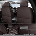 Nappa Leather Car Seat Covers Full Set, Brown Car seat Protector 5 Seats, Waterproof Car Seat Cushion, Universal Automotive S