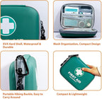 150 Pieces Mini First Aid Kit - Small Medical Kit with Hard Shell - Emergency First Aid Kit for Car, Travel, Home, Outdoor, O