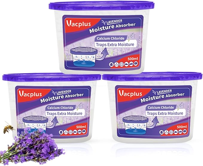 Vacplus Moisture Absorbers - Dehumidifiers for Closet, Efficient Humidity Absorber Boxes Collect Excess Moisture for