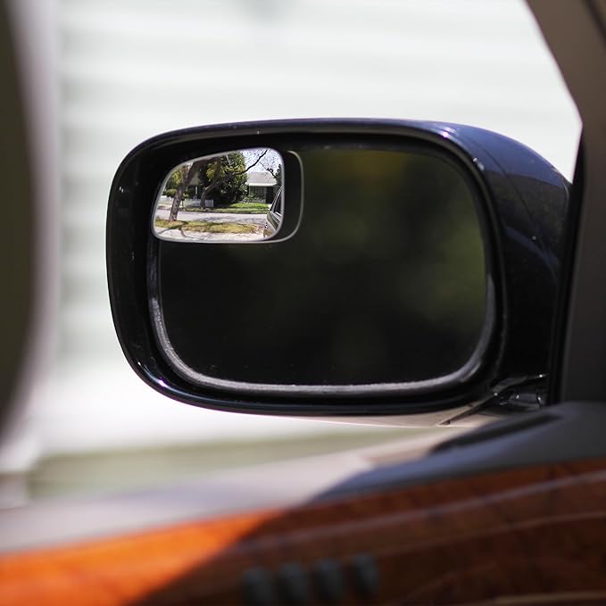 Blind Spot Mirrors for Cars - by Safe View Company - Change Lanes Confidently - Made from Real Convex Glass - Long Lasting - Easy Peel & Stick (Falcon), SVCBAME23