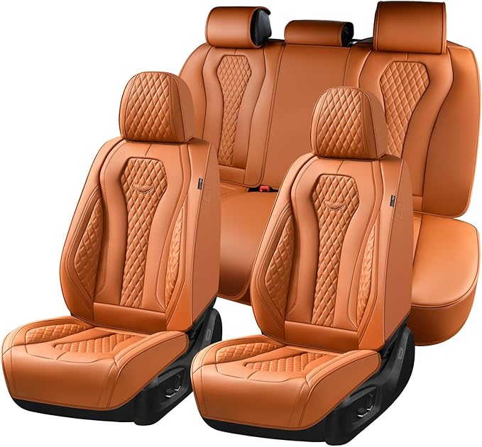 Coverado Car Seat Covers Full Set, Brown Seat Covers, Automotive Car Seat Cover, Car Seat Covers Front Seats Back Seat Covers