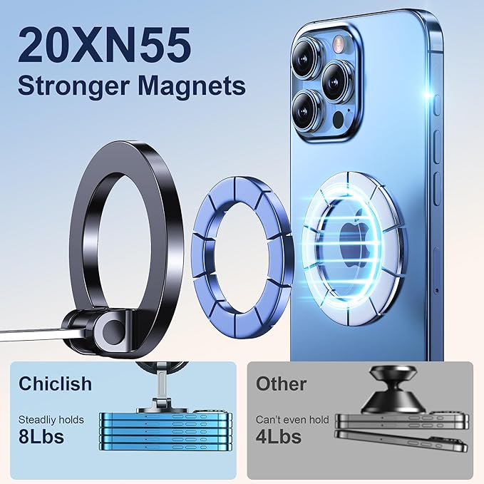 Car Phone Holder for Magsafe [2026 89+LBS Suction & 3700gf Magnetic] 360° Adjustable Cell Phone Mount, Phone Holders for Your Car Accessories Kit for iPhone 17-12 Series