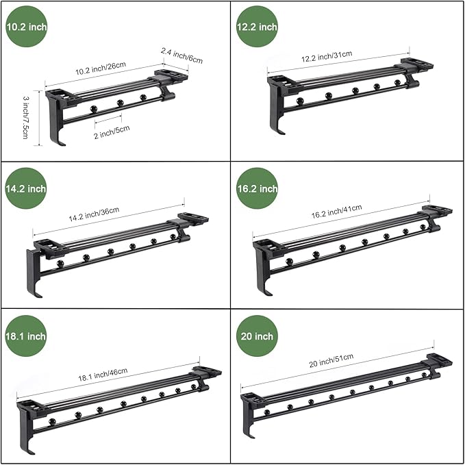 Heavy Duty Extendable Pull Out Closet Rod - Sliding Wardrobe Closet Rod for Increased Storage Space - Hanging Rod Ideal for C